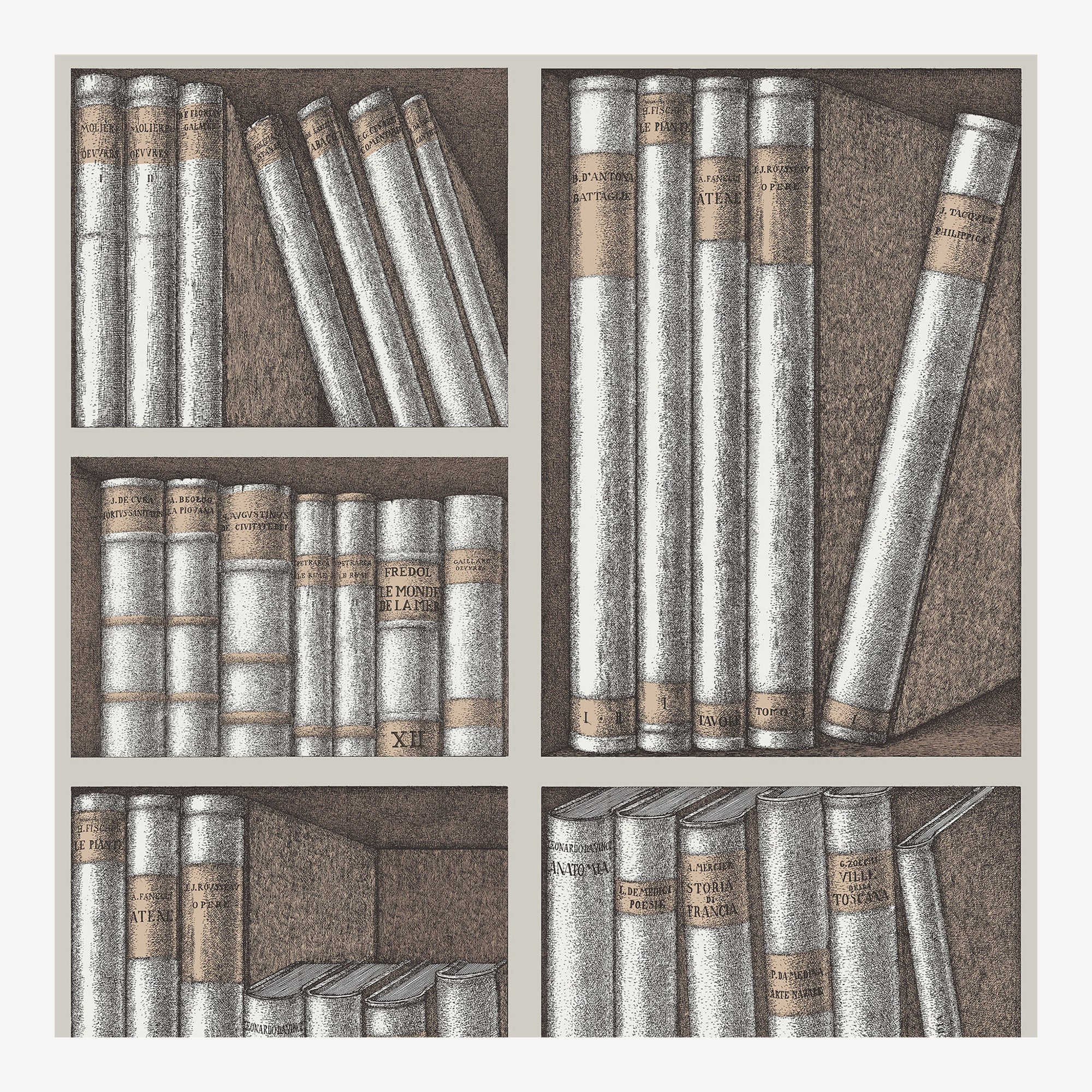 fornasetti-ex-libris-tapete-52-cm-x-10-m-bibliothek image 1