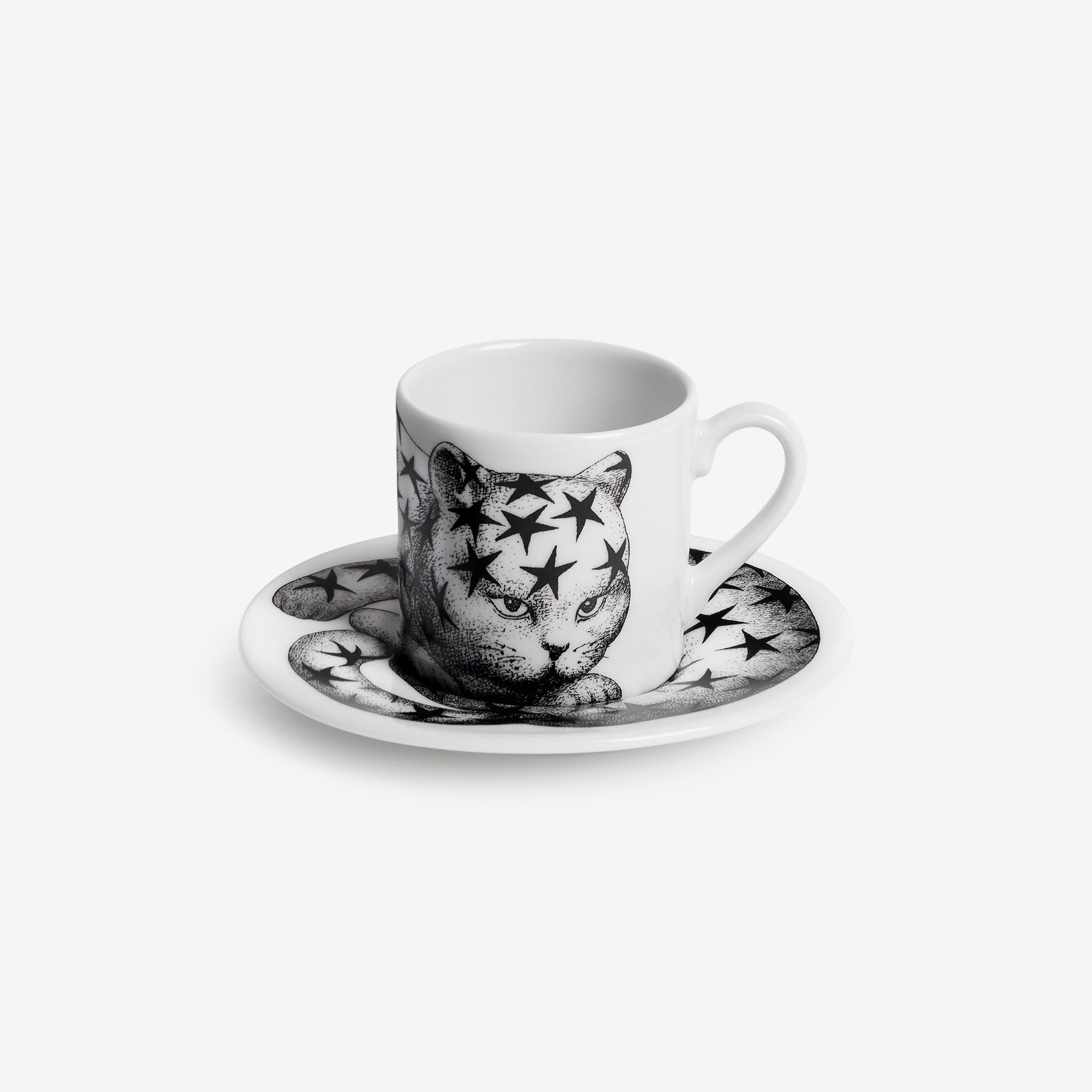 atelier-fornasetti-high-fidelity-quadrettato-kaffeetasse-katze image 1