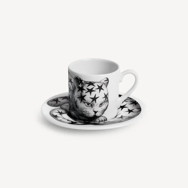 atelier-fornasetti-high-fidelity-quadrettato-kaffeetasse-katze image 1