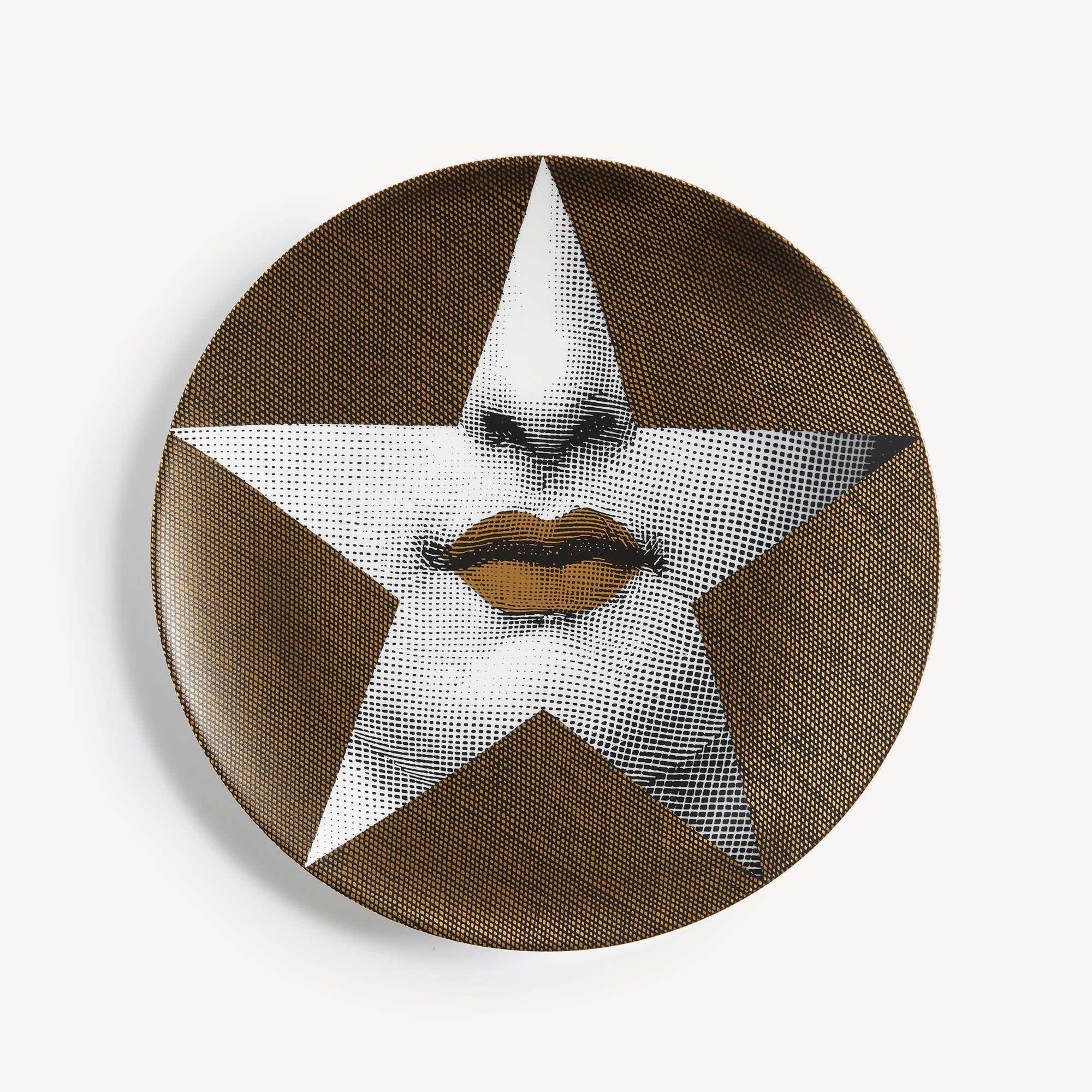 atelier-fornasetti-tema-e-variazioni-nr-399-wandteller-porzellan-gold image 1