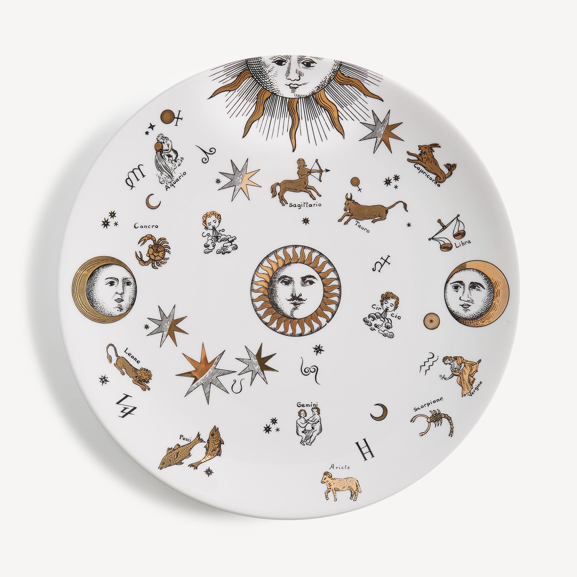 fornasetti-astronomici-teller-porzellan-sternzeichen-gold image 1