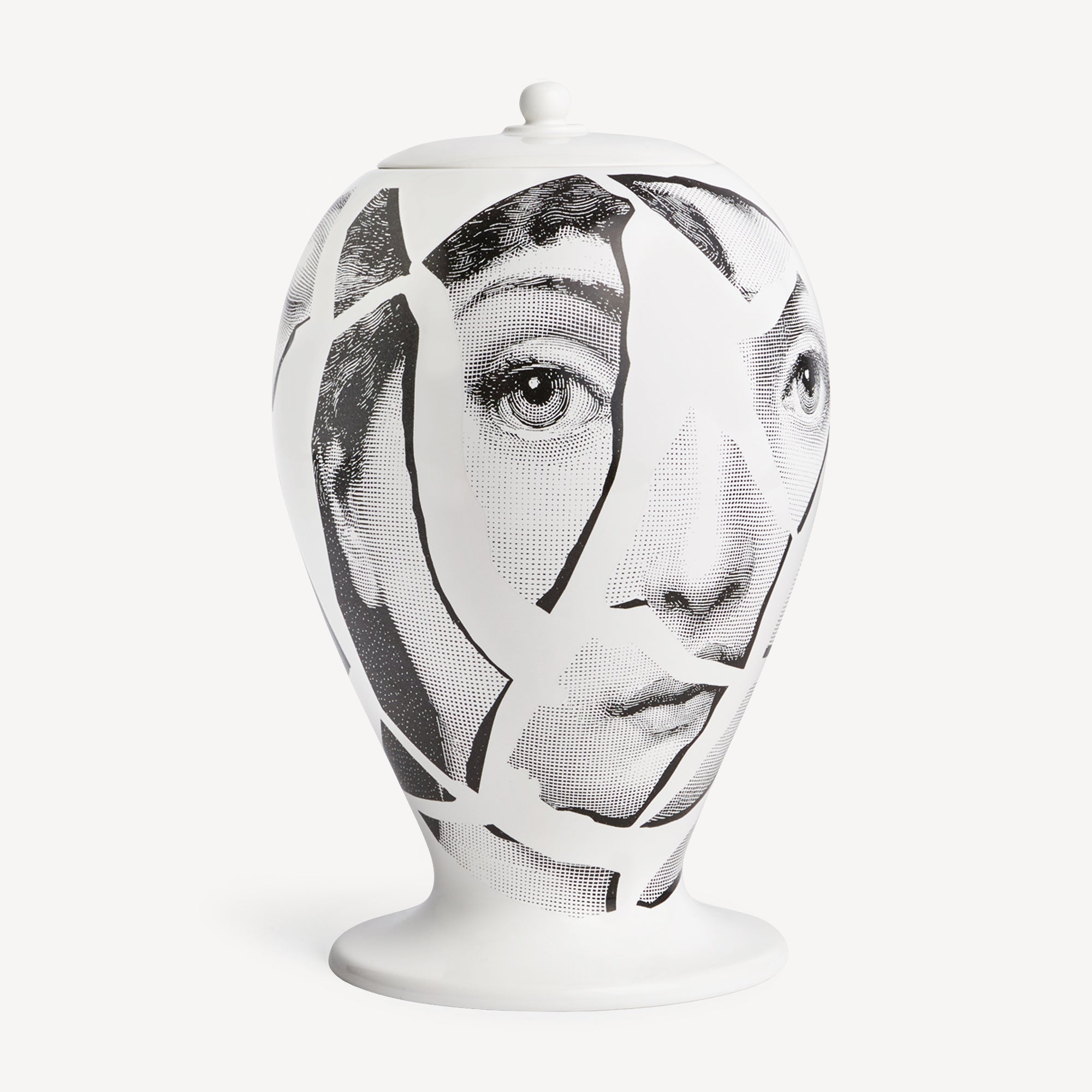 atelier-fornasetti-cocci-vase-keramik-schwarz-wei-limitiert image 2