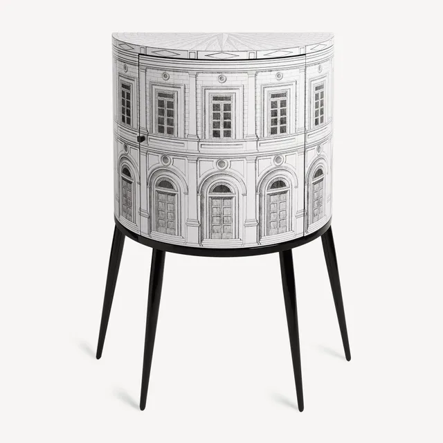 fornasetti-architettura-konsole-holz-mit-glas-handdekoriert image 1