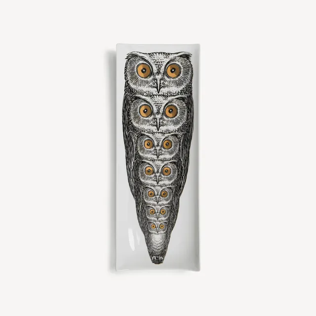 fornasetti-civette-tablett-rechteckig-porzellan-eulen image 1