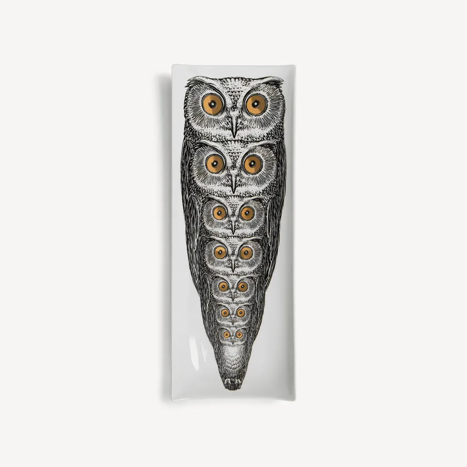 fornasetti-civette-tablett-rechteckig-porzellan-eulen image 1