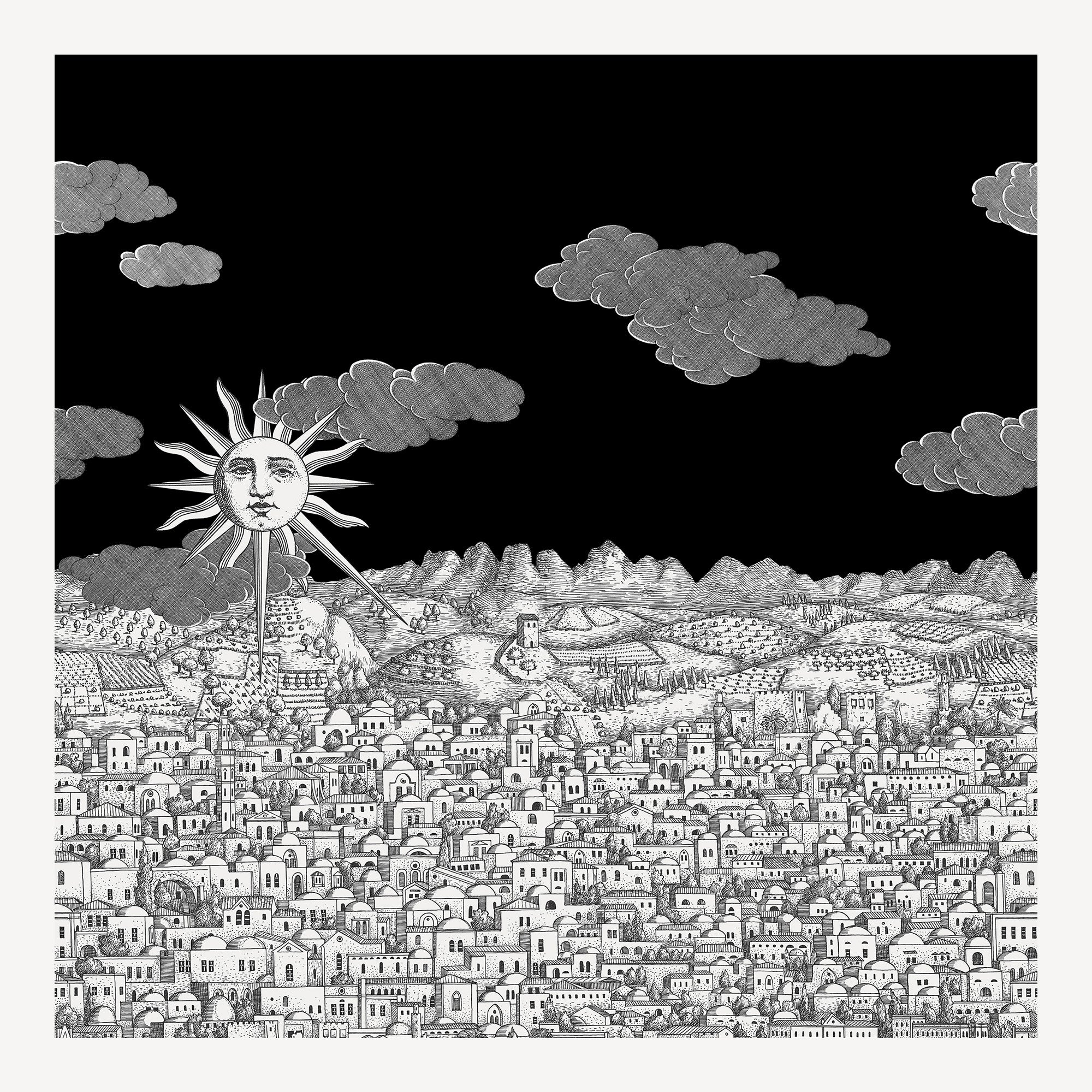 fornasetti-vista-mediterranea-tapete-stadt-blau-140cm-2 image 1