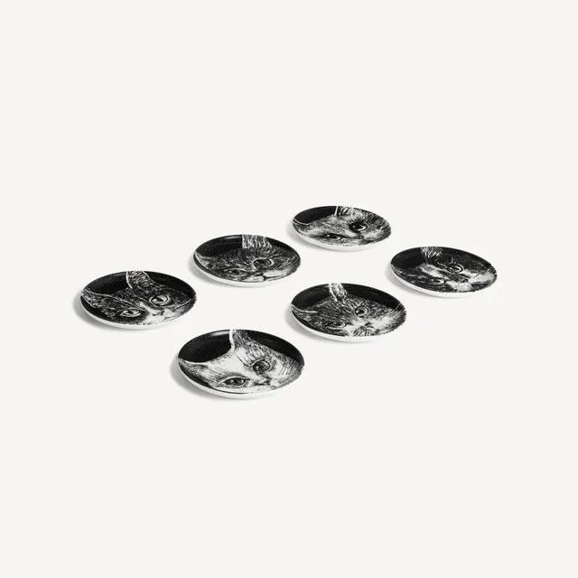 atelier-fornasetti-gatti-deko-halter-6er-set-katzen image 1