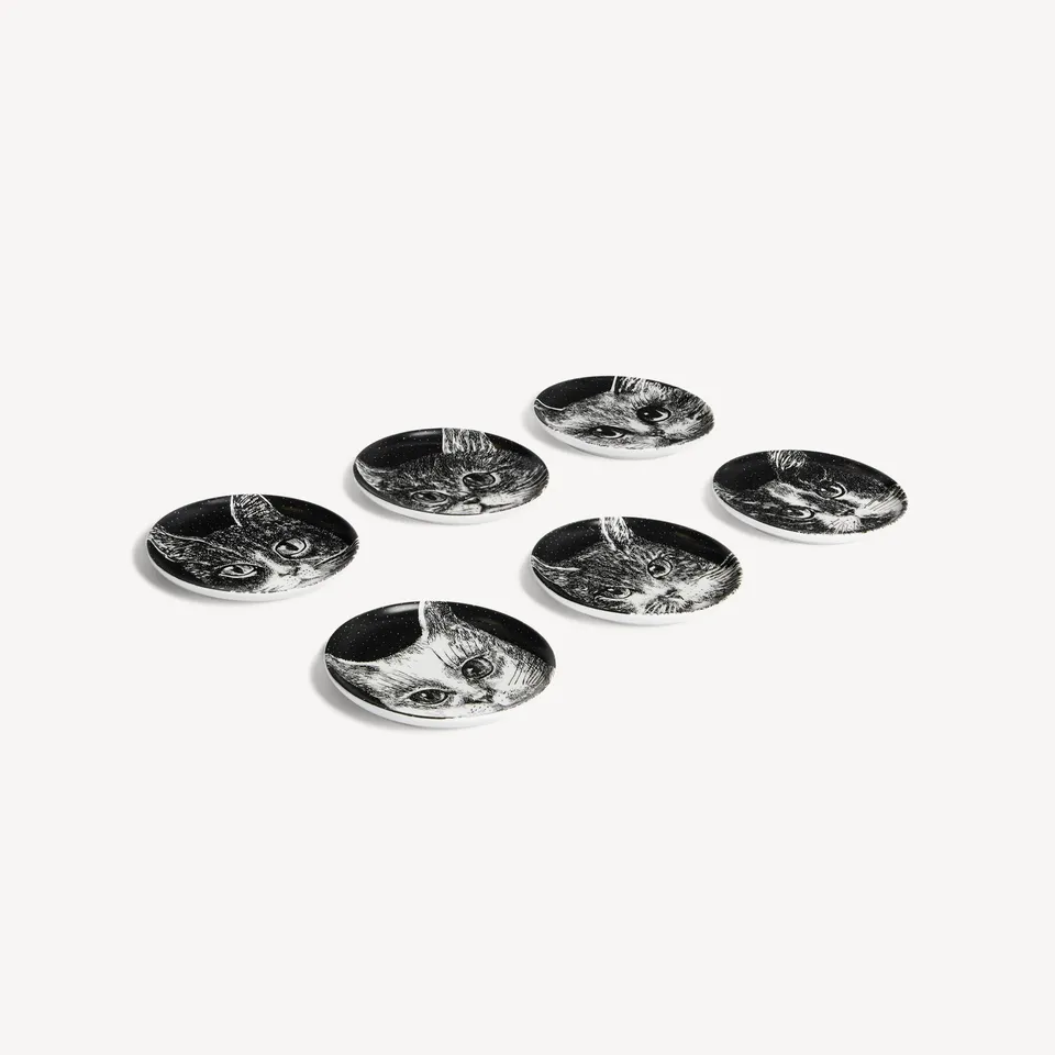 atelier-fornasetti-gatti-deko-halter-6er-set-katzen image 1