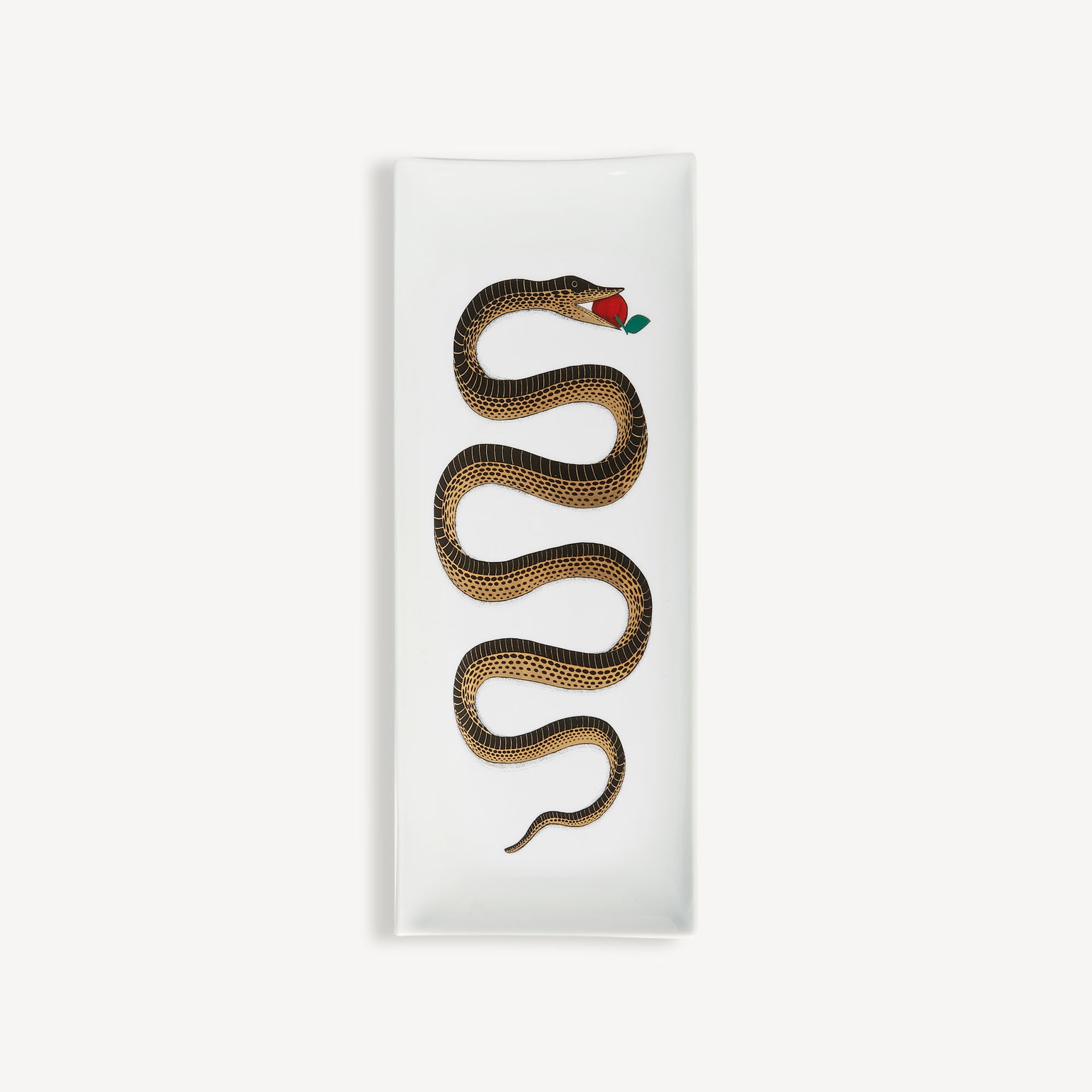 atelier-fornasetti-serpente-tablett-rechteckig-mit-schlange-gold image 1