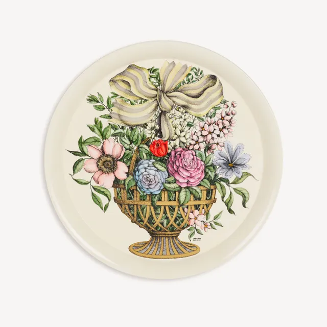 fornasetti-cesto-d-oro-tablett-rund-vintage-50er image 1