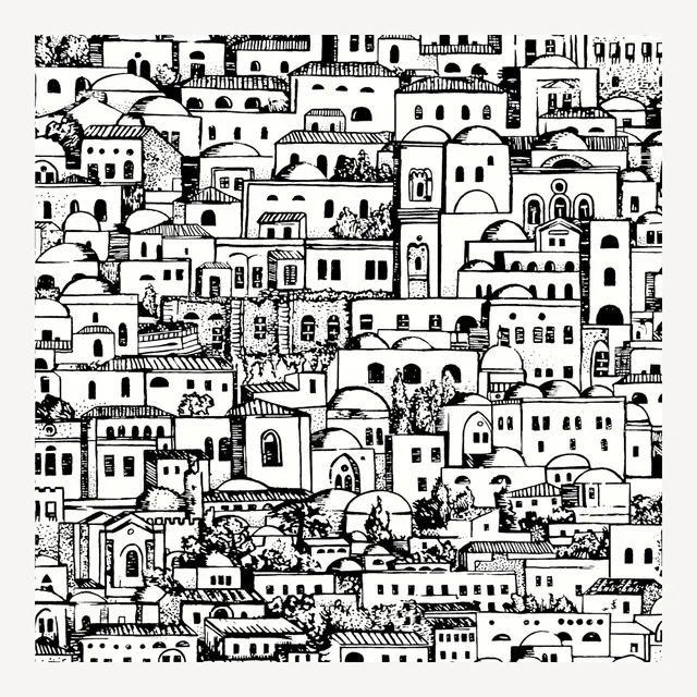 fornasetti-mediterranea-tapete-52cm-x-10m-stadt-metallic image 1