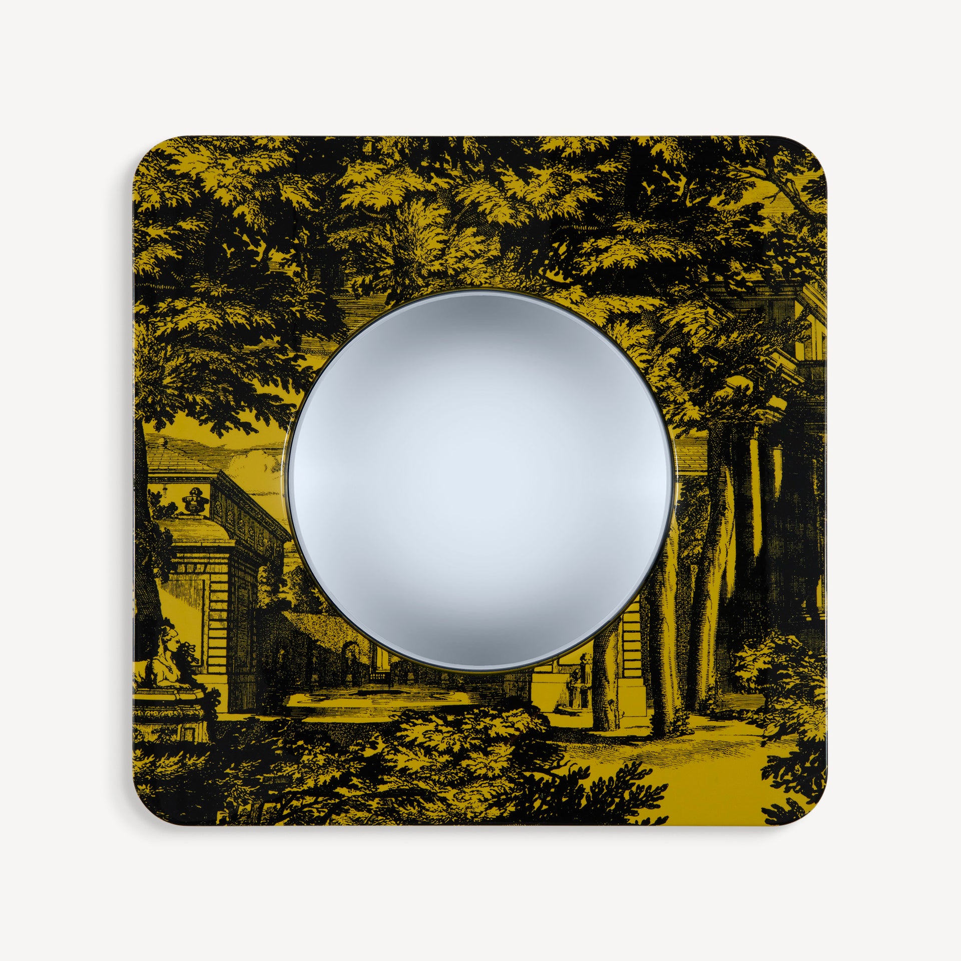 fornasetti-giardino-settecentesco-spiegel-konvex-mit-rahmen image 1