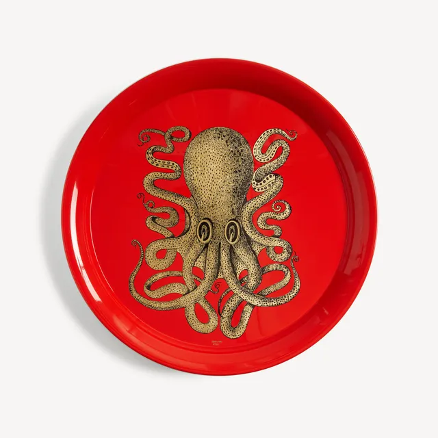 fornasetti-polipo-tablett-rund-gold-oktopus-serviertablett image 1