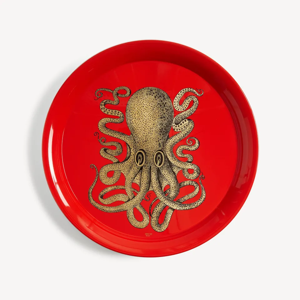 fornasetti-polipo-tablett-rund-gold-oktopus-serviertablett image 1