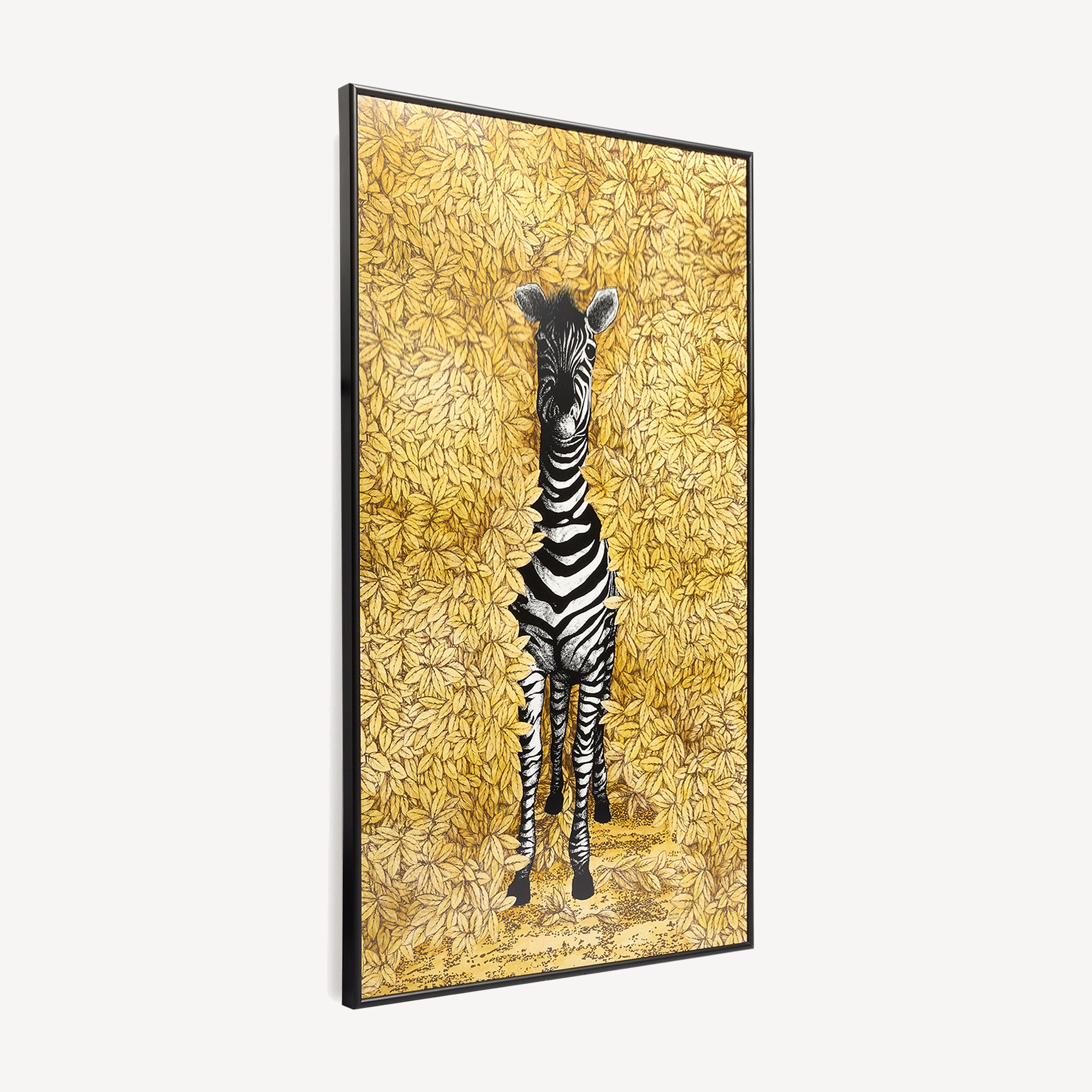 fornasetti-zebra-wandpanel-holz-lackiert-gerahmt image 2