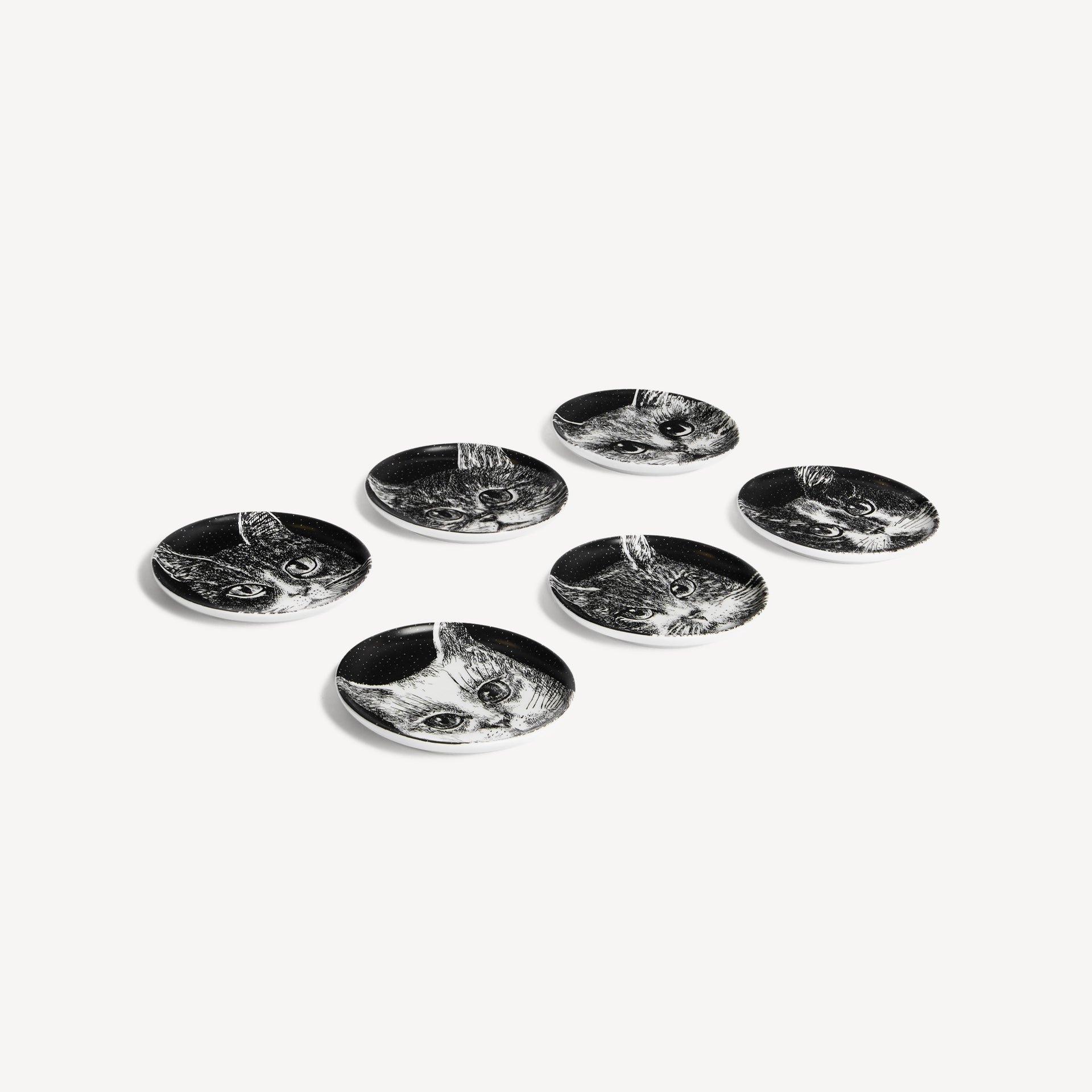 atelier-fornasetti-gatti-deko-halter-6er-set-katzen image 1