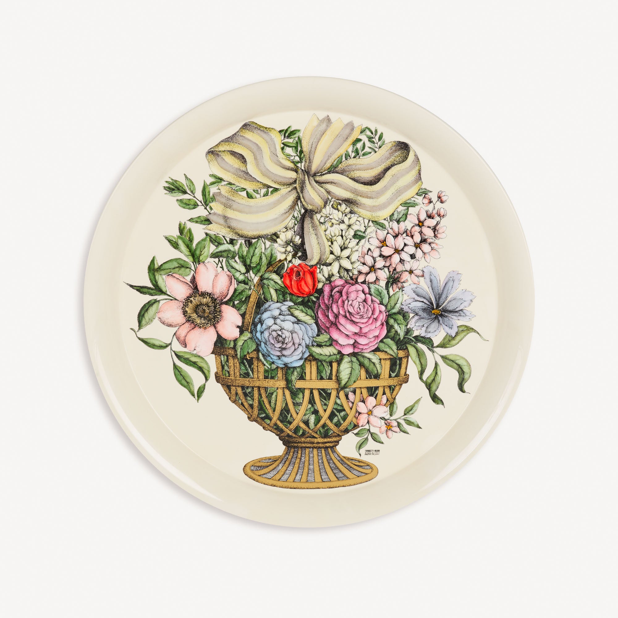 fornasetti-cesto-d-oro-tablett-rund-vintage-50er image 1