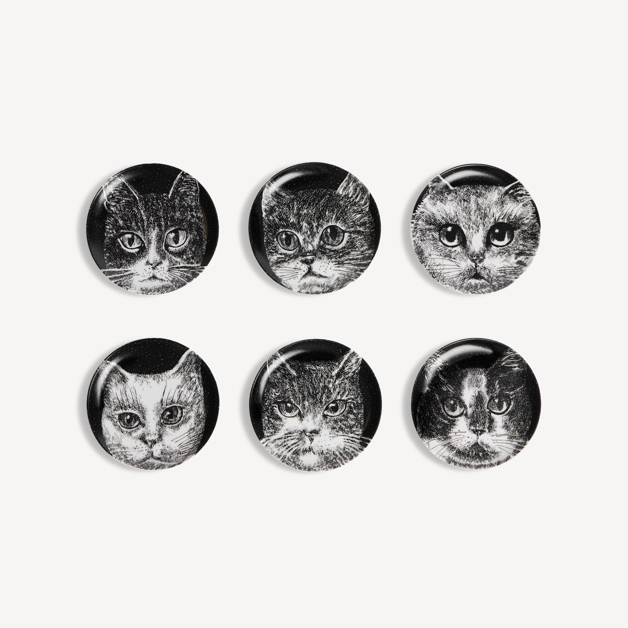 fornasetti-gatti-deko-schalen-6er-set-porzellan-katzen image 2