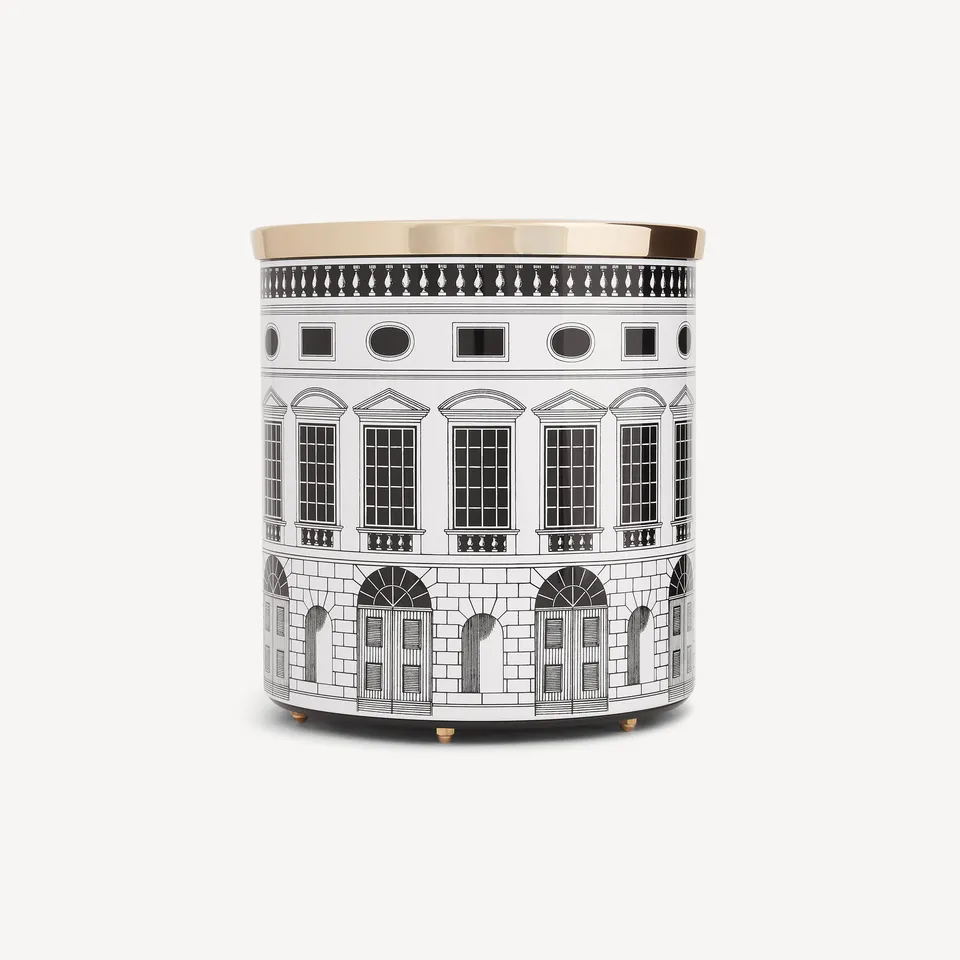 fornasetti-architettura-papierkorb-metall-schwarz-wei image 1
