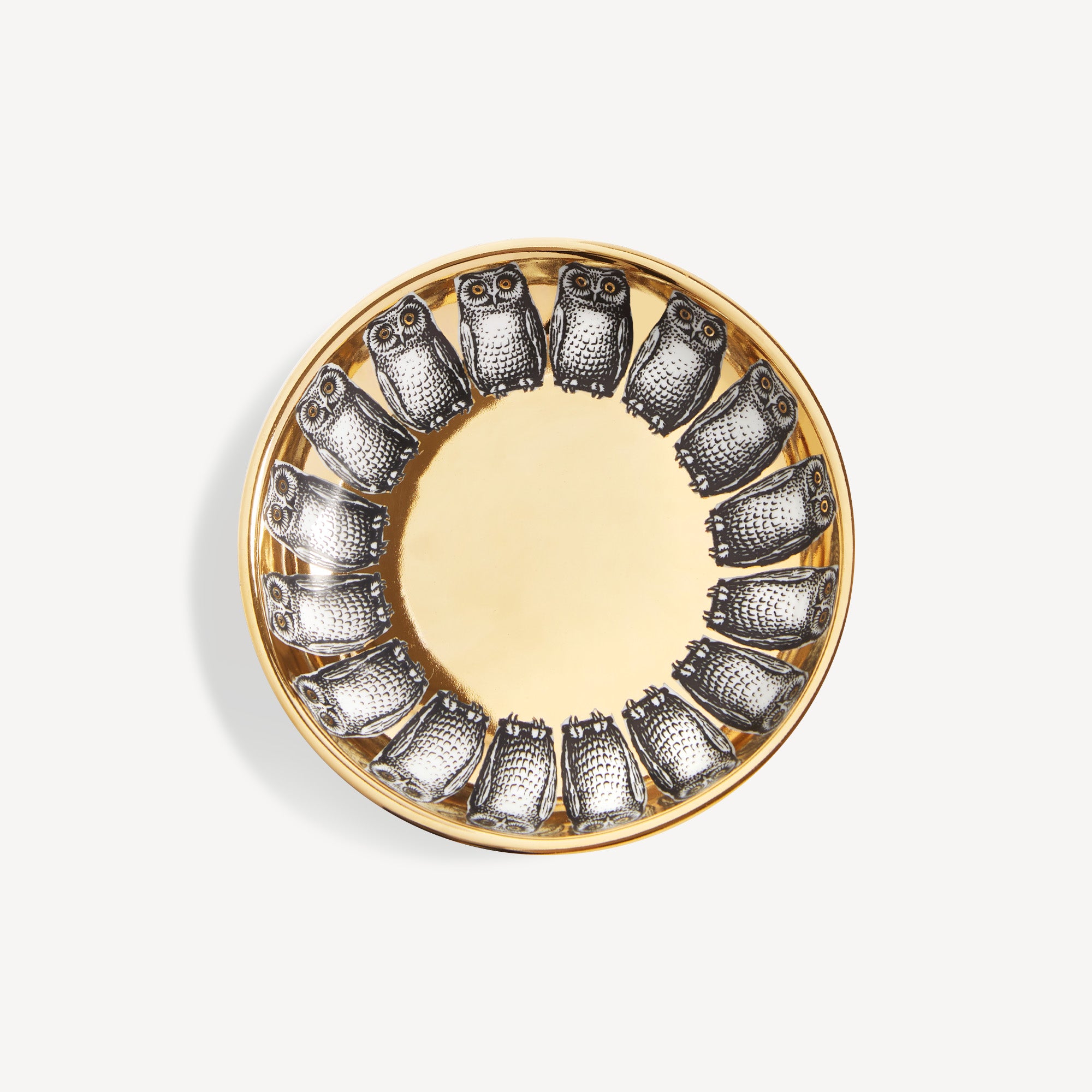 fornasetti-giro-di-civette-aschenbecher-eule-gold image 1