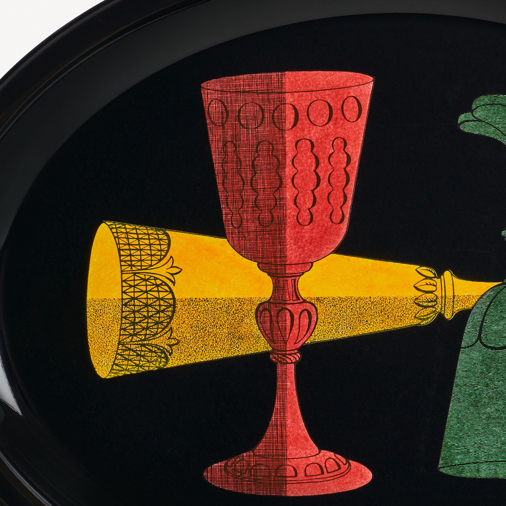 fornasetti-bicchieri-tablett-oval-schwarz-serviertablett image 3