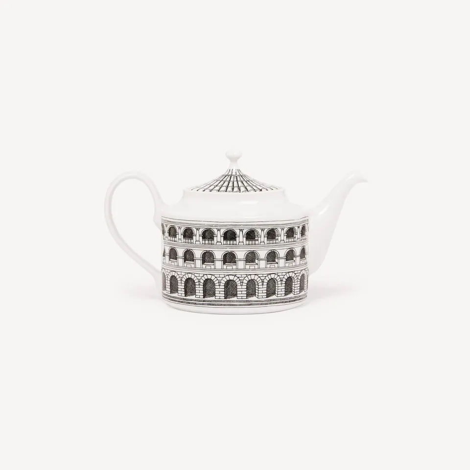 fornasetti-architettura-teekanne-porzellan-handbemalt image 1