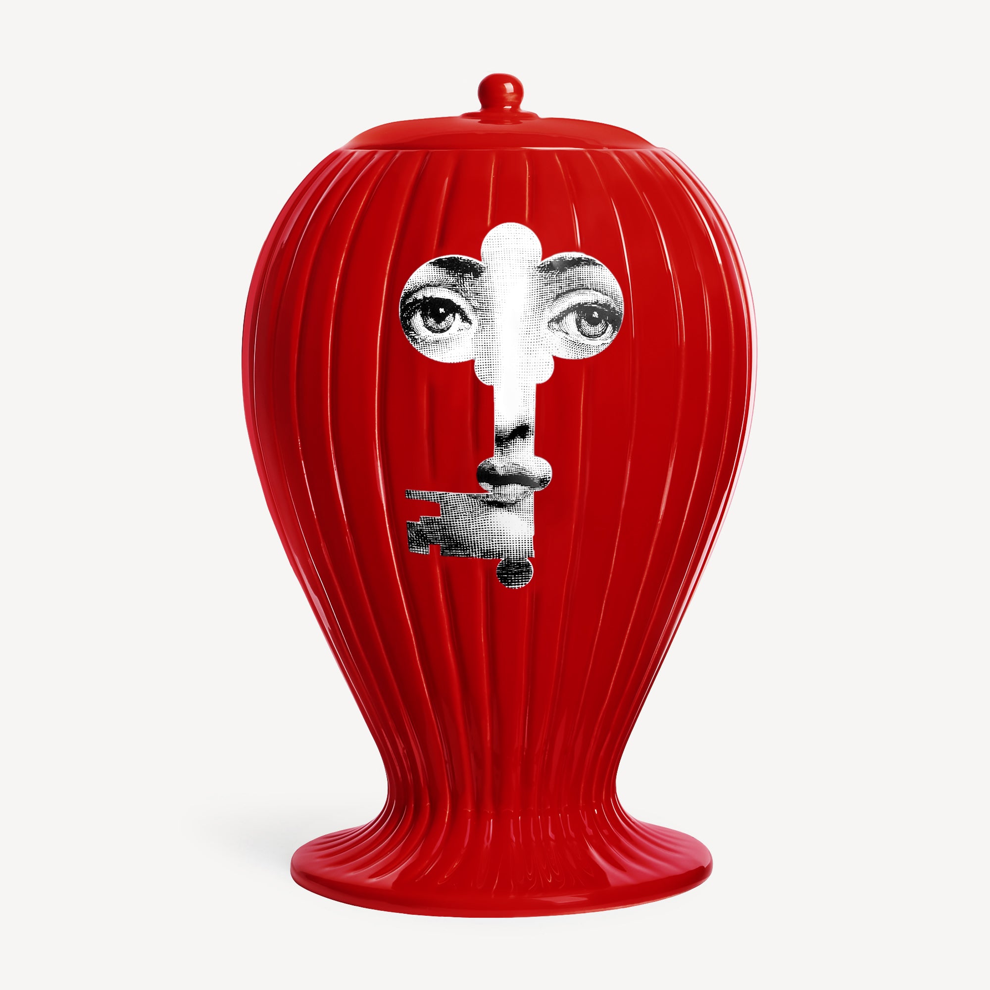 atelier-fornasetti-chiave-serratura-vase-keramik-rot-limitiert image 1