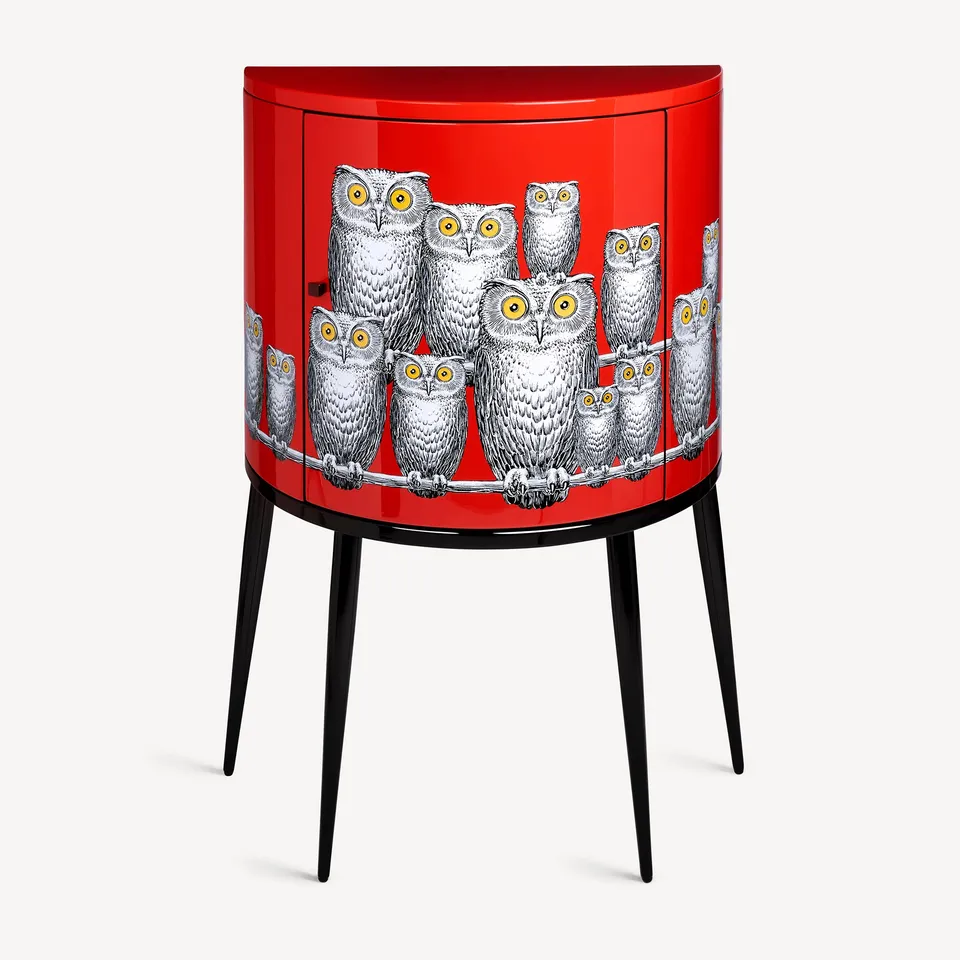 fornasetti-civette-konsole-eulen-dunkelrot-nummeriert image 1