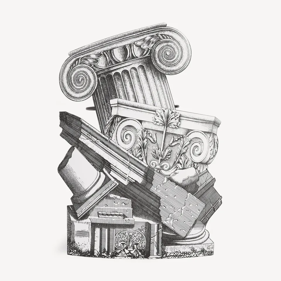 fornasetti-rovine-schirmst-nder-trompe-l-il-metall image 1