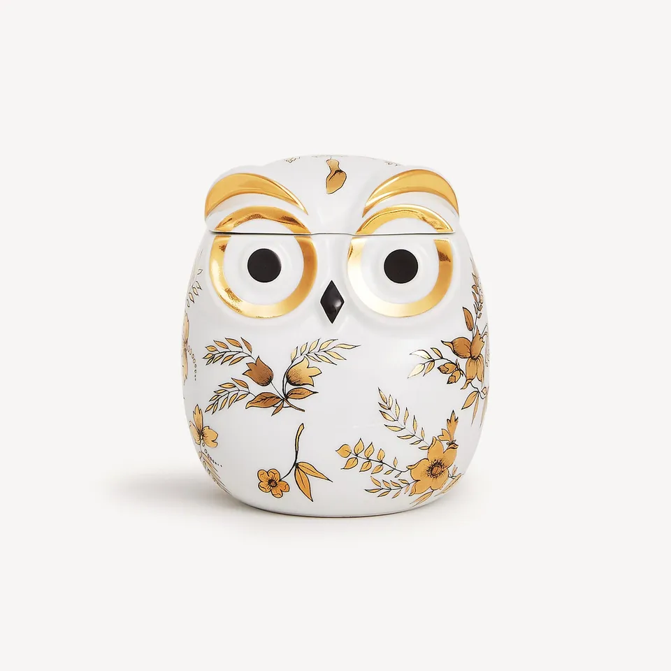 fornasetti-civetta-fiorata-dose-porzellan-eule-gold image 1