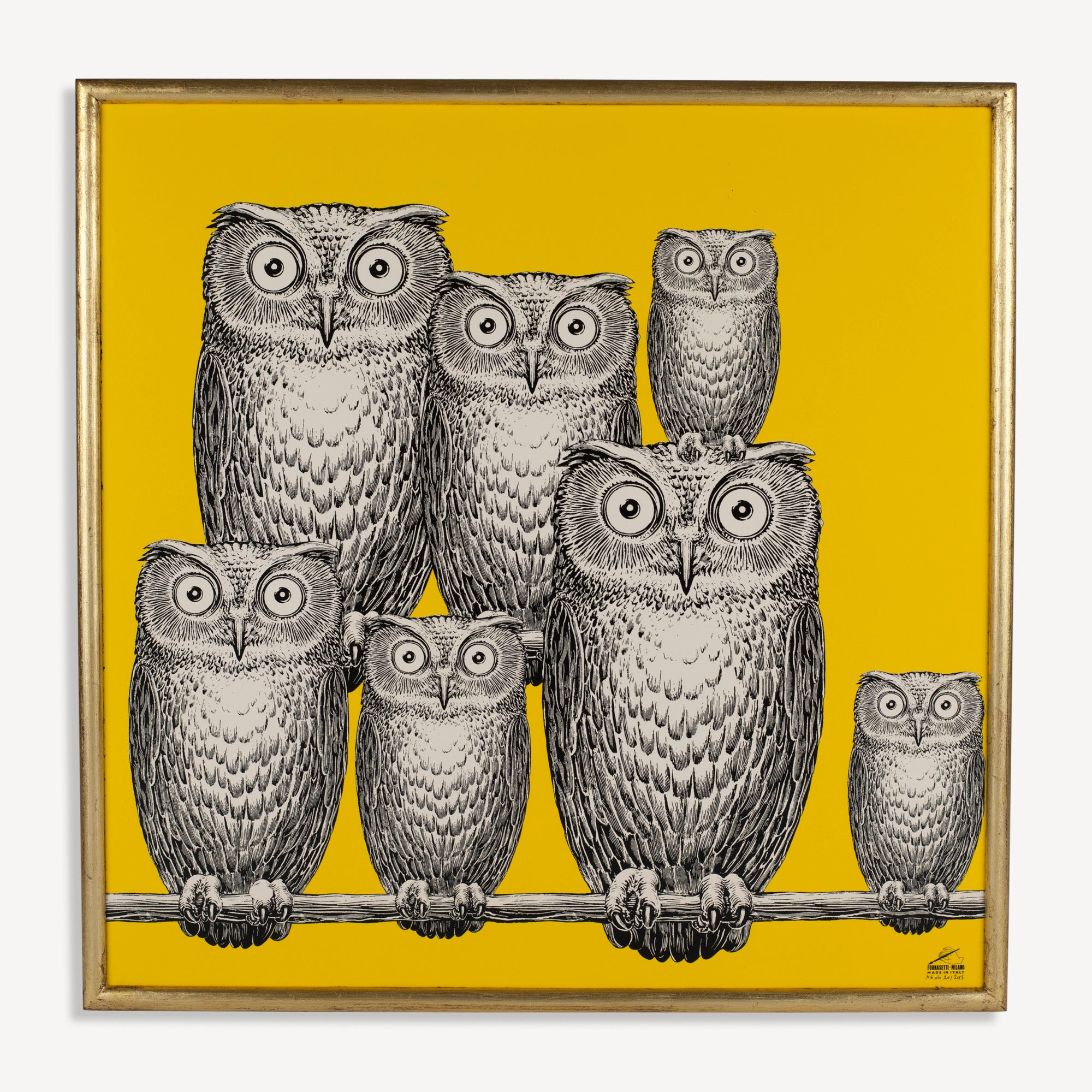 atelier-fornasetti-riunione-di-civette-panel-holz-siebdruck image 1