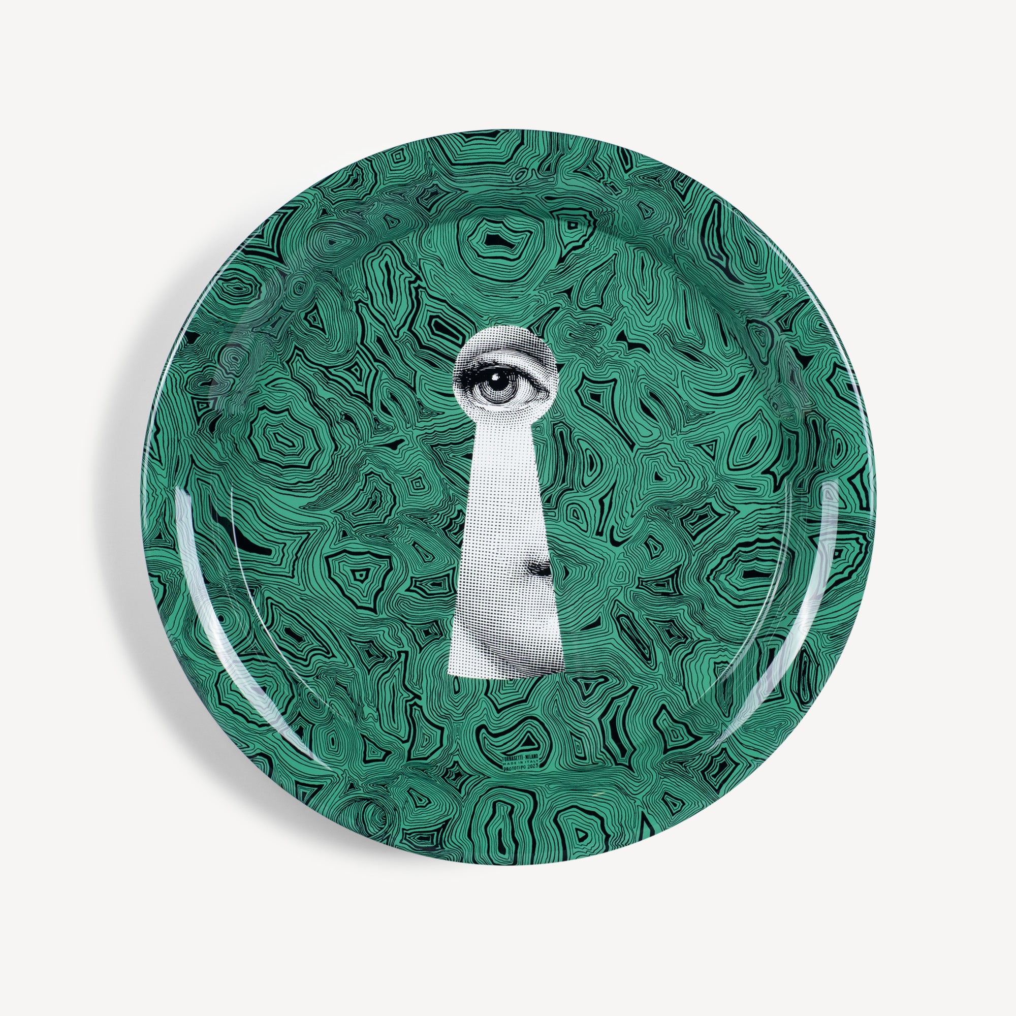 atelier-fornasetti-serratura-su-malachite-tablett-rund-gr-n image 1