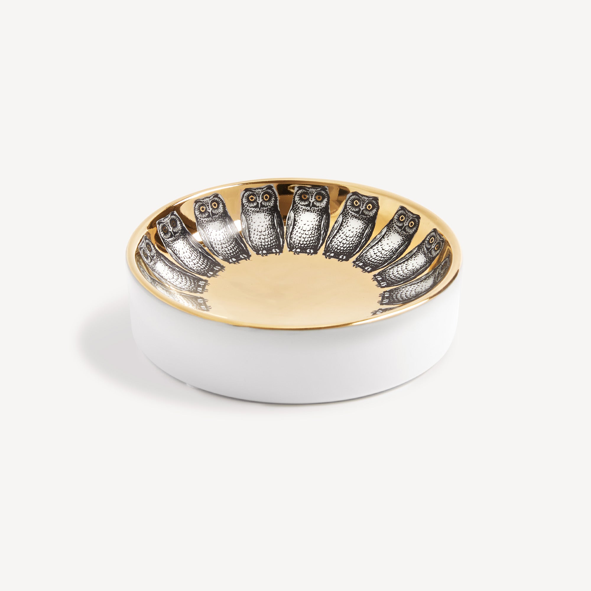 fornasetti-giro-di-civette-aschenbecher-eule-gold image 2