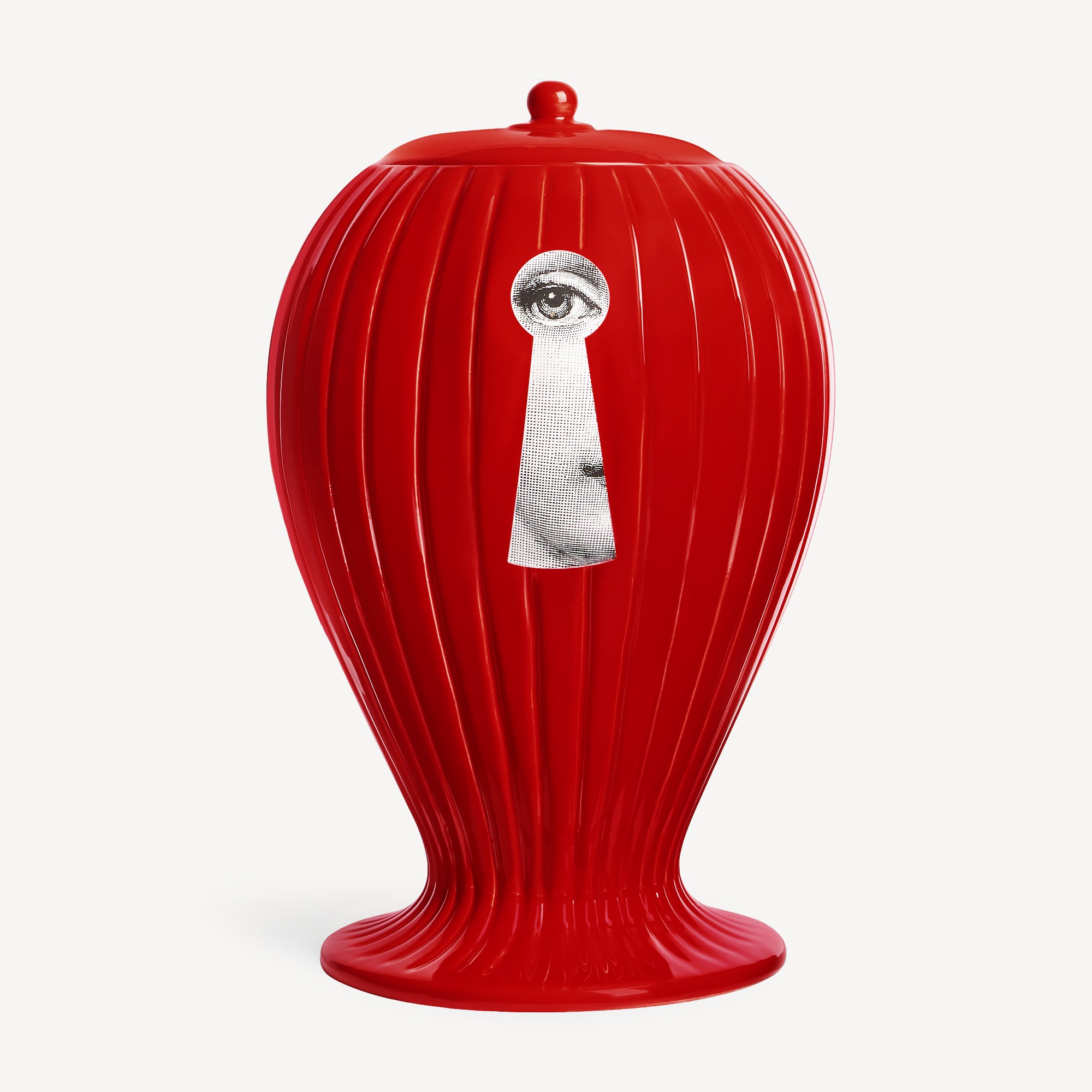 atelier-fornasetti-chiave-serratura-vase-keramik-rot-limitiert image 3